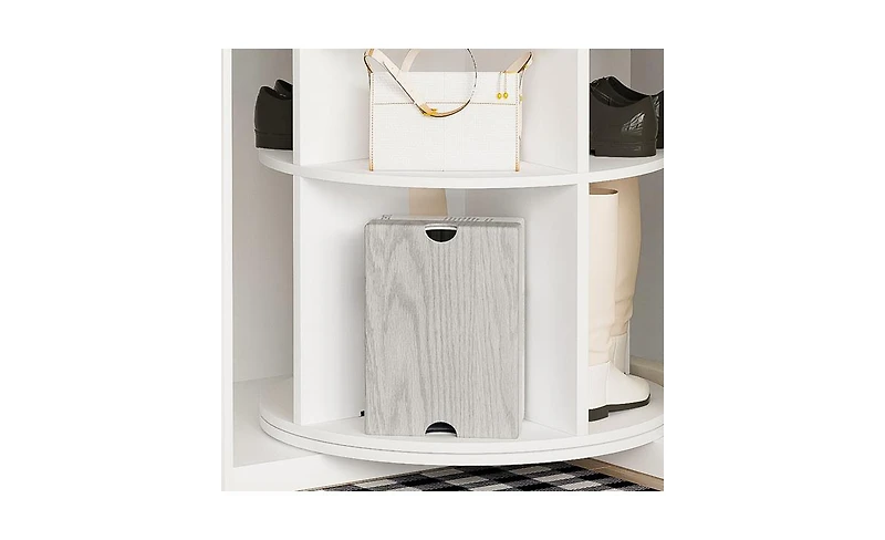 Revolving Shoe Organizer Tower – Compact Rotating Rack for Shoes, Heels & Accessories