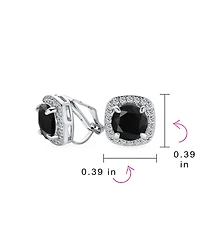 Bling Jewelry Traditional 2CT Solitaire Round Cubic Zirconia Cz Square Halo Clip On Stud Earrings Non Pierced