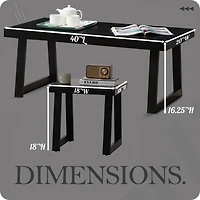 Kings Brand Furniture Charlie 3 Piece Modern Occasional Table Set - Includes Coffee Table and 2 End Side Tables Living Room Sets (Black)