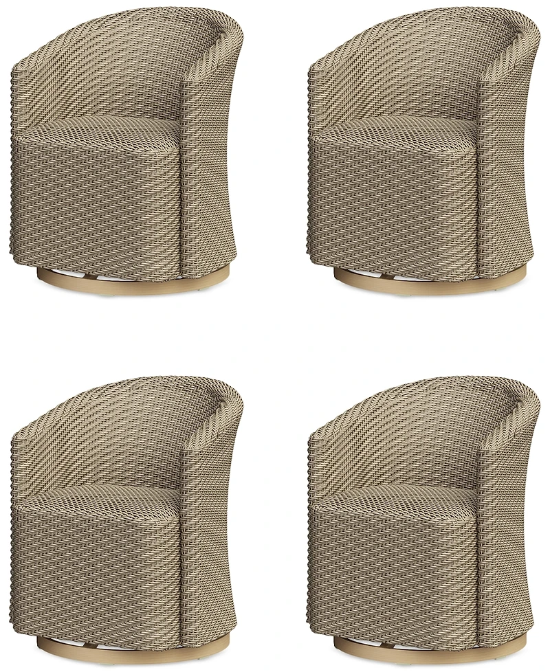 Reid Outdoor Dining 4pc Swivel Chair Set, Created for Macy's