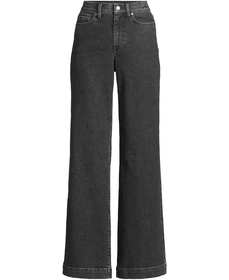 Lands' End Women's Recycled Denim High Rise Wide Leg Jeans
