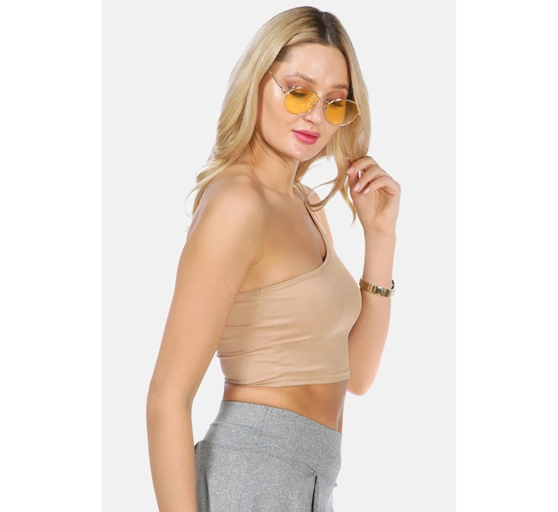 One Shoulder Knitted Crop Top