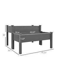 Outsunny 2 Tier Raised Garden Bed, Elevated Wooden Planter Box,
