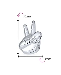 Bling Jewelry Retro Hippie Peace Sign Charm Bead in Oxidized Sterling Silver Bracelets