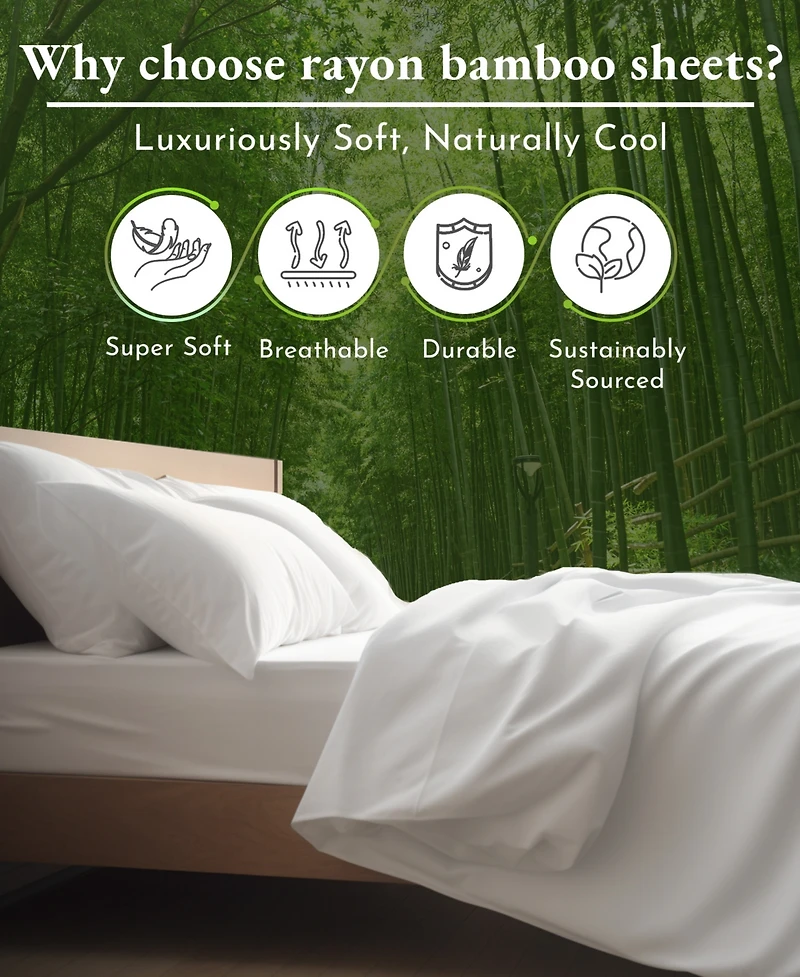 King 4 Piece Rayon from Bamboo Deep Pocket Sheet Set