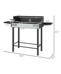 Outsunny Bbq Rotisserie Grill, Charcoal Split Roaster,