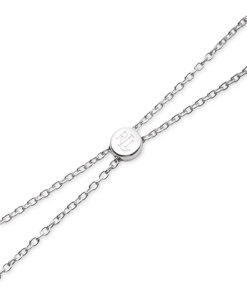Lauren Ralph Lauren Sterling Silver Disc Adjustable Slider Bracelet