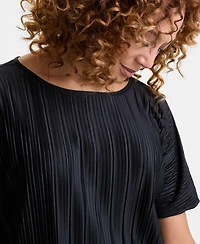 Jm Collection Women's Pleated Dolman Short-Sleeve Top, Exclusively at Macy's