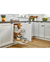 Rev-a-Shelf Two-Tier Solid Bottom Pullout Base Cabinet Organizer, 54BK-15SC-2-1