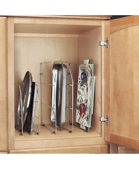 Rev-a-Shelf 18" Kitchen Cabinet Baking Sheet Organizer, Chrome, 597-18CR-2-1