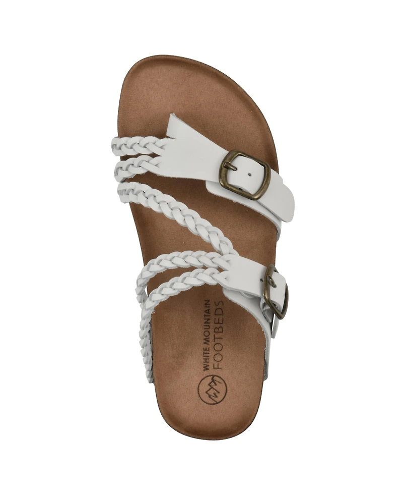White Mountain Women's Haziest Round Toe Flat Sandals