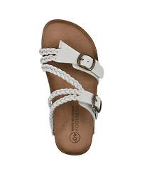 White Mountain Women's Haziest Round Toe Flat Sandals