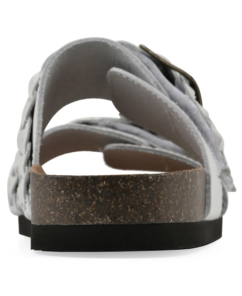 White Mountain Women's Hey Round Toe Flat Sandals