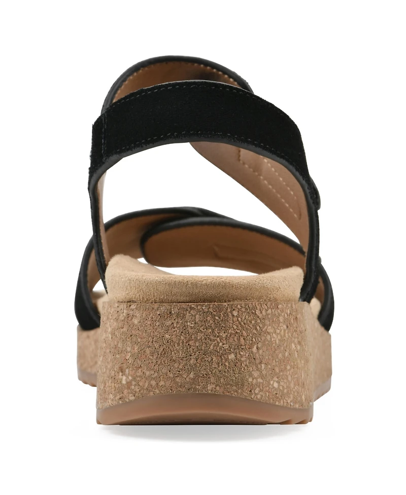 White Mountain Women's Gelato Round Toe Wedge Sandals