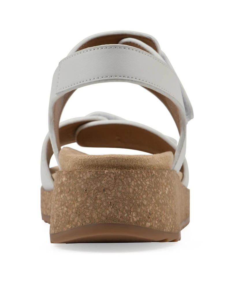 White Mountain Women's Gelato Round Toe Wedge Sandals