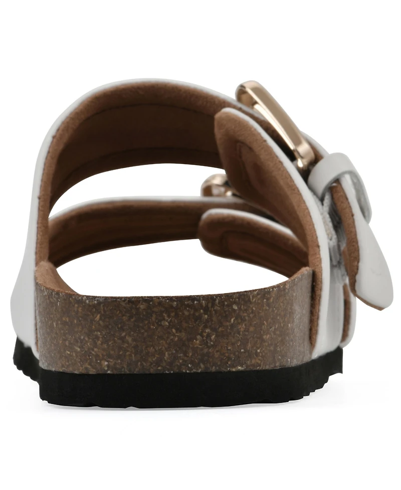White Mountain Women's Griffon Round Toe Flat Sandals