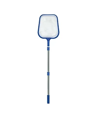 Swimline Pool & Spa Leaf Skimmer Net w/ 48" Adjustable Aluminum Telescopic Pole