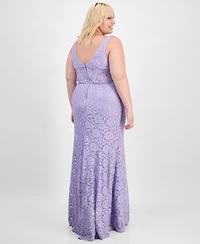 City Studios Trendy Plus Glitter Lace Gown