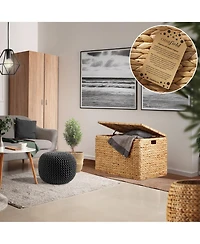 Casafield 30" Storage Chest with Lid, Handles, Safety Hinge