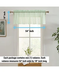 Hlc.me Sophia Floral Rod Pocket Lace Semi Sheer Voile Short Valance for Small Windows