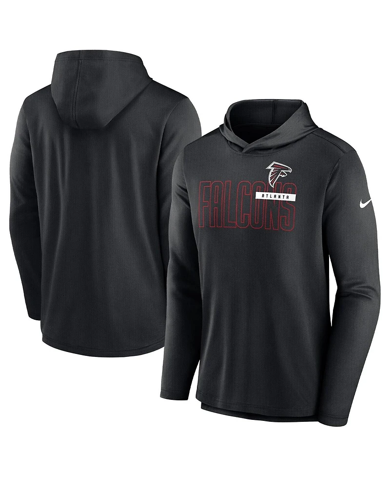 Nike Men's Black Atlanta Falcons Lightweight Performance Hooded Long Sleeve T-Shirt