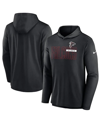 Nike Men's Black Atlanta Falcons Lightweight Performance Hooded Long Sleeve T-Shirt