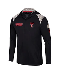 Colosseum Men's Black Texas Tech Red Raiders Oht Military Appreciation Quarter-Zip Hoodie Jacket