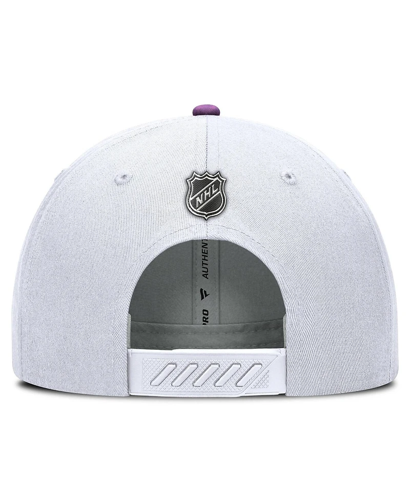 Fanatics Men's White New Jersey Devils Authentic Pro Hockey Fights Cancer Adjustable Hat