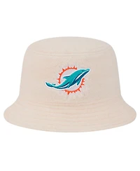 New Era Women's Cream Miami Dolphins Cozy Sherpa Bucket Hat