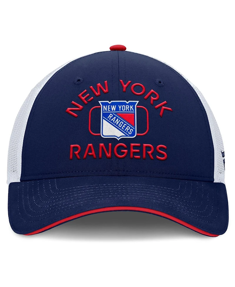 Fanatics Men's Navy/White New York Rangers Authentic Pro Rink Trucker Hat