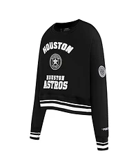 Pro Standard Women's Black Houston Astros Cultivated Pearl Cropped Pullover Sweatshirt