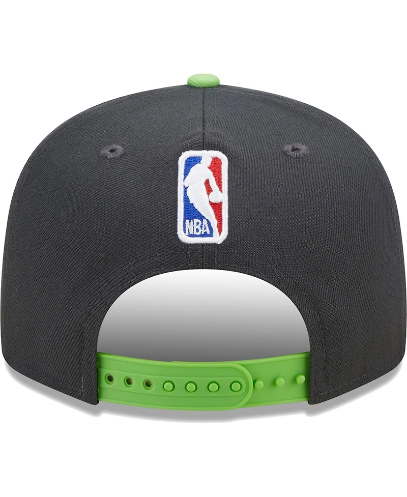 New Era Men's Charcoal/Green Minnesota Timberwolves Jersey Hook Statement Edition 9FIFTY Snapback Hat