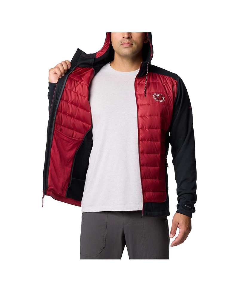 Columbia Men's Black/Garnet South Carolina Gamecocks Out-Shield Hybrid Full-Zip Hoodie Jacket