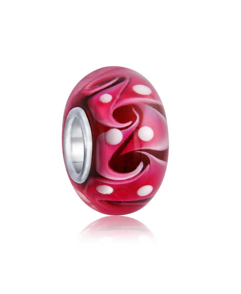 Bling Jewelry Murano Glass Charm Bead Green Red Blue Aqua Wave Swirl Spacer Bracelet