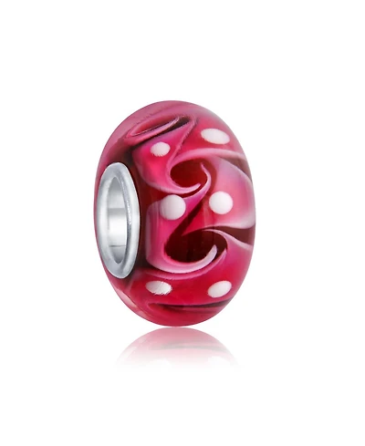 Bling Jewelry Murano Glass Charm Bead Green Red Blue Aqua Wave Swirl Spacer Bracelet