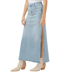 Silver Jeans Co. Women's Side Split Denim Maxi Skirt