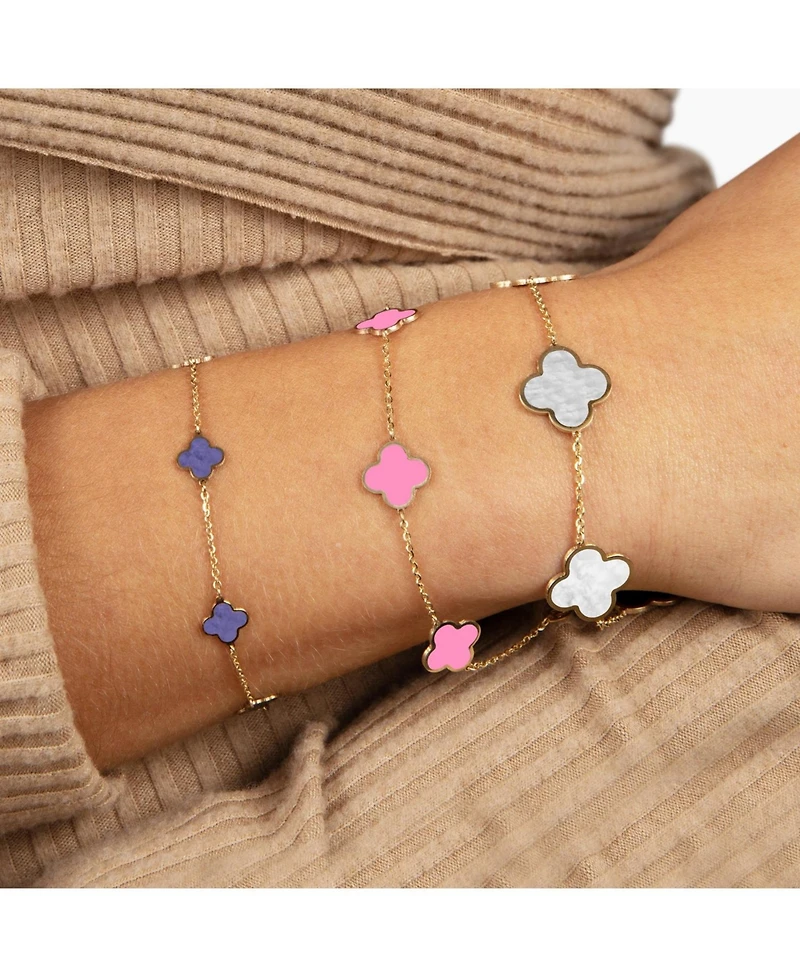 The Lovery Mini Amethyst Clover Bracelet 14K Gold