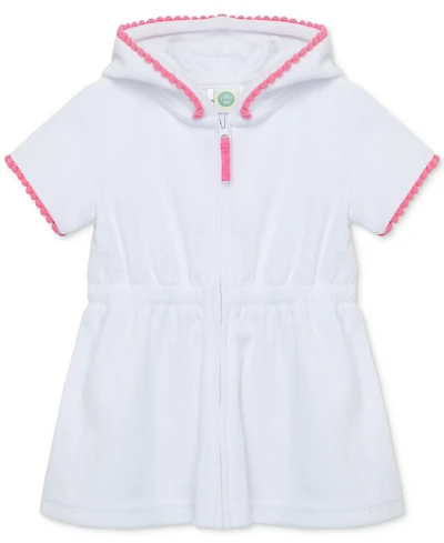 Little Me Baby Girls Pom Hooded Zip Swim Cover-Up