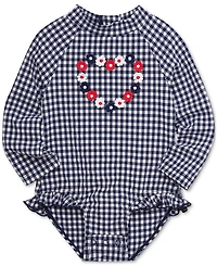 Little Me Baby Girls Gingham One-Piece Rashguard Swimsuit
