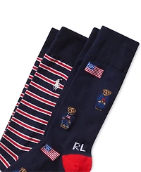 Polo Ralph Lauren Men's 2-Pk. Americana Bear Socks