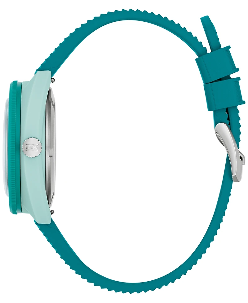 Bulova Men's Snorkel Green Hnbr Rubber Strap Watch 41mm