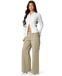 Edikted Womens Morgan Low Rise Carpenter Jeans