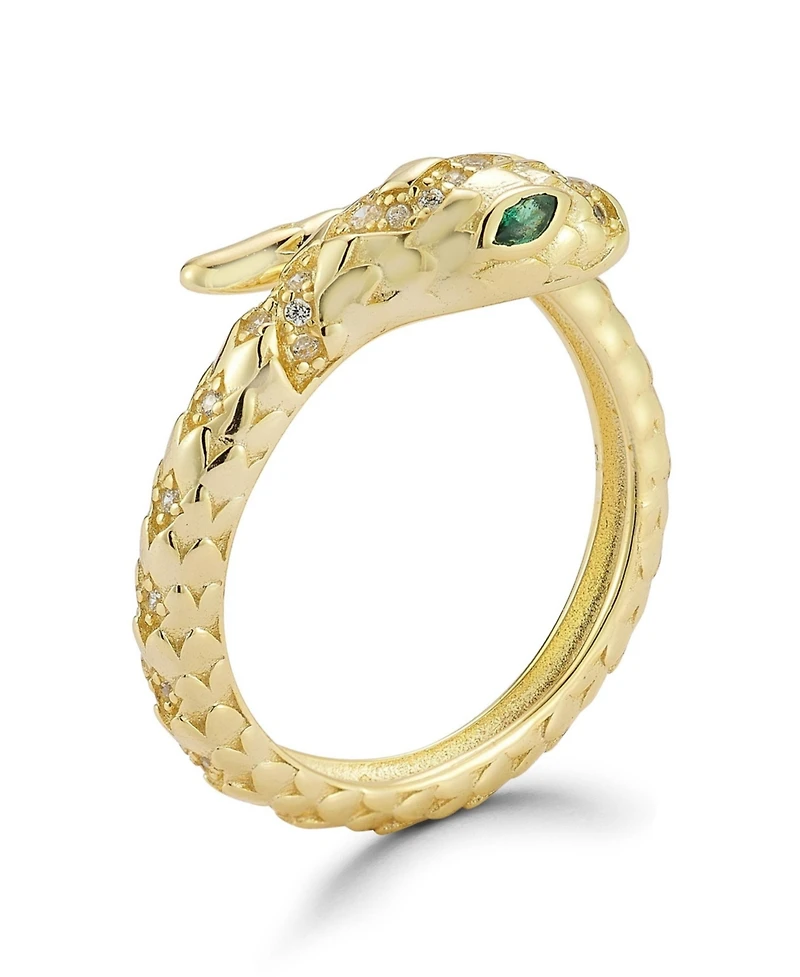 Rachel Zoe 14K Gold Plated Sterling Silver Bypass Snake Ring
