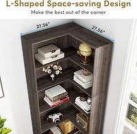 Tribesigns Horizontal Bookcase, Industrial 6 Cubes Storage Organizer Long Bookshelf, Rustic Wood Low Bookshelf Wide Cubby Bookcase for Home Office, Li