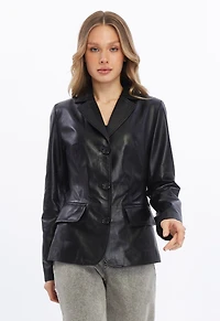 Furniq Uk Women's Leather Blazer