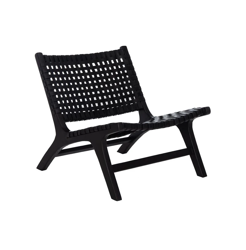 Luna Leather Woven Accent Chair