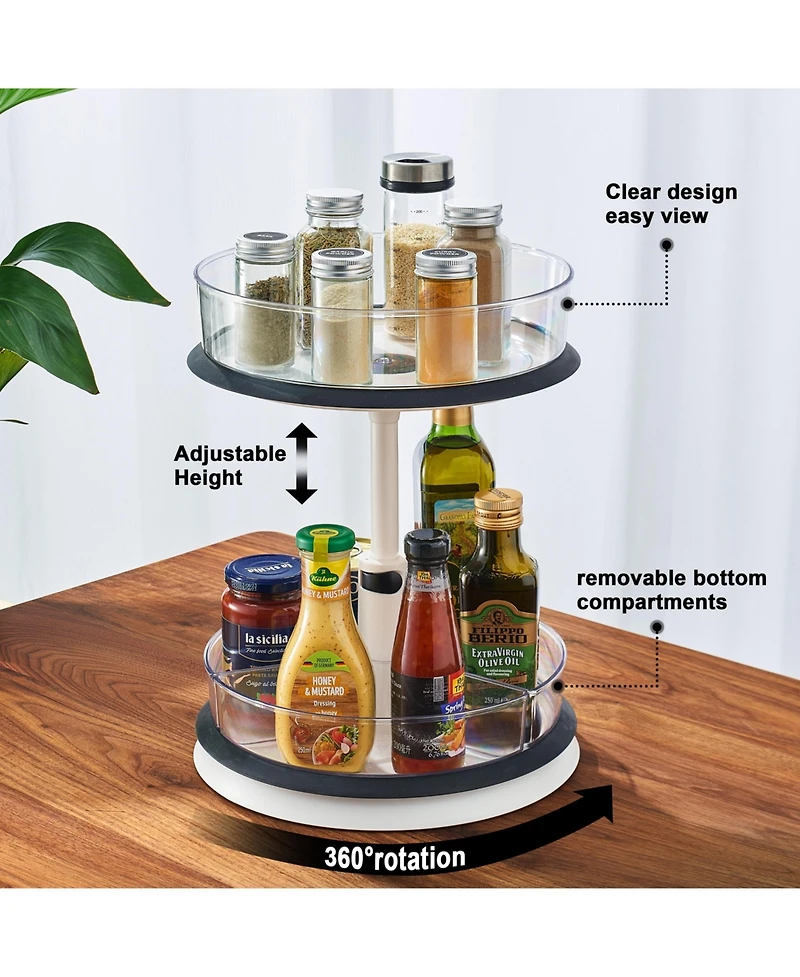 Sorbus 2-Tier Clear Lazy Susan Turntable Organizer