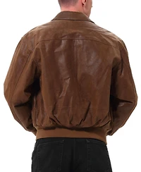 Landing Leathers Men A-2 Distressed Leather Flight Bomber Jacket