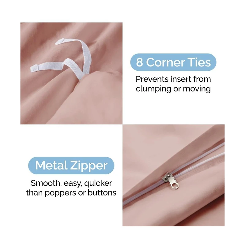 Premium Microfiber Duvet Cover Set - Queen - Cream