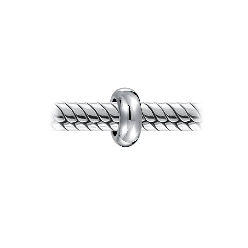Bling Jewelry Clasp Spacer Charm Black Rubber Stopper Bead, Sterling Silver for European Bracelet